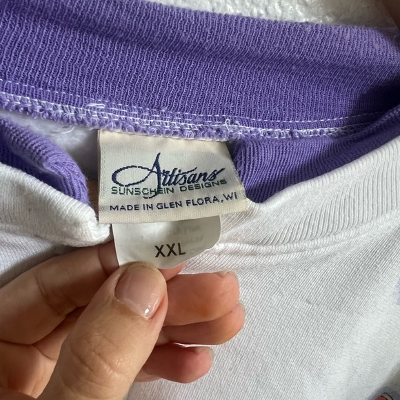 Artisans Sunschein Design Vintage cardigan Halloween graphic white sweater XXL - Picture 3 of 8